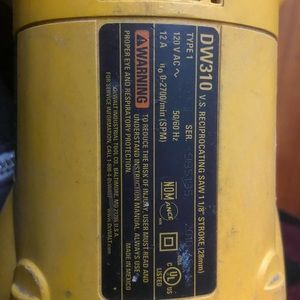 Dewalt Dw310 reciprocating saw works great